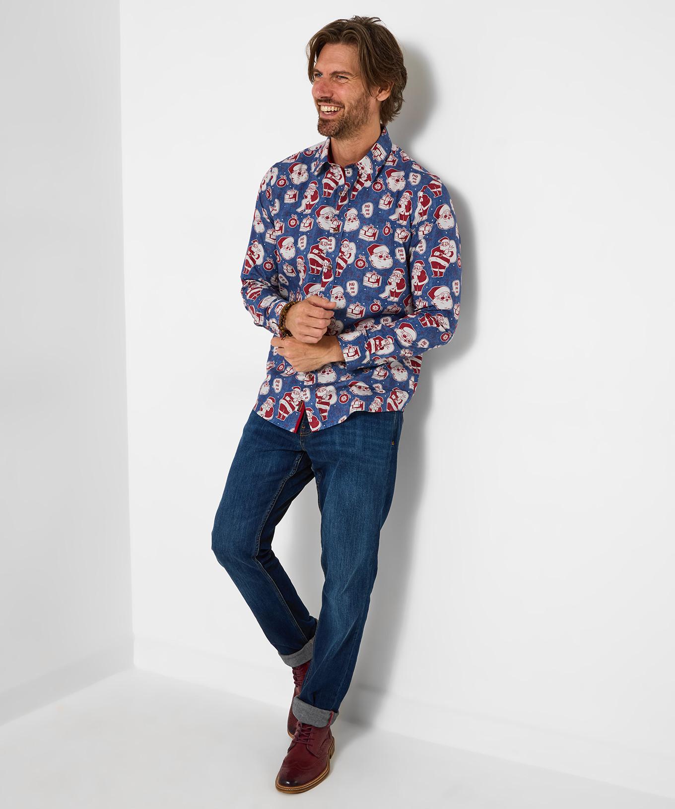 Joe Browns Langarmhemd mit Weihnachtsmannmotiv  