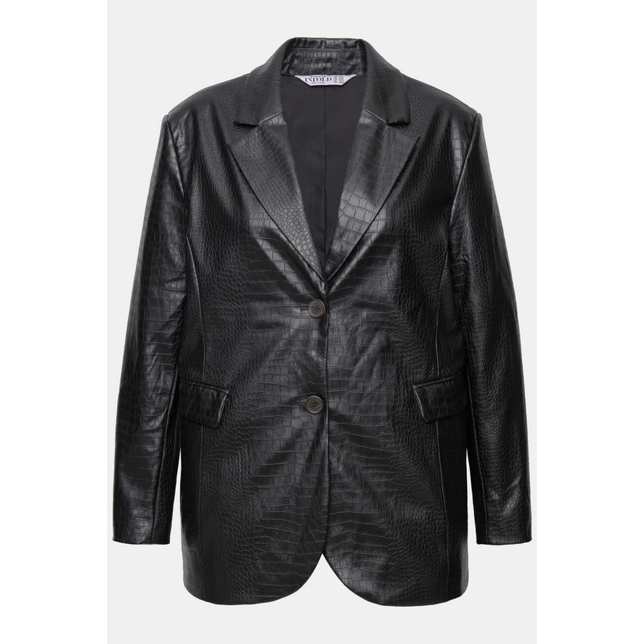 Studio Untold Blazer Coupe Wide Shape Simili Cuir Aspect Croco Col à Revers  