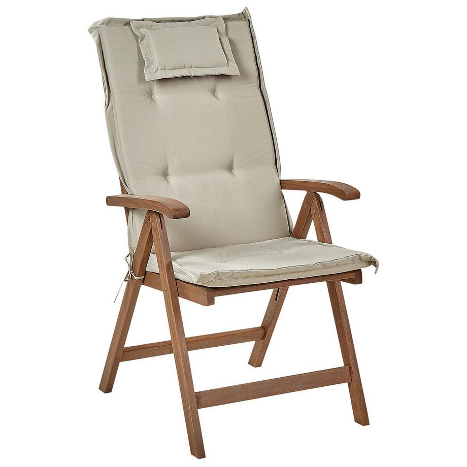 Beliani Lot de 6 chaises de jardin avec coussins en Acacia Rustique AMANTEA  