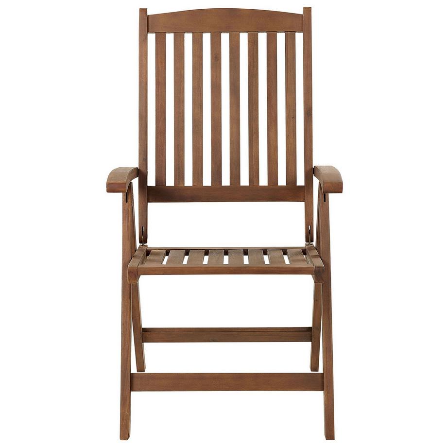 Beliani Lot de 6 chaises de jardin avec coussins en Acacia Rustique AMANTEA  