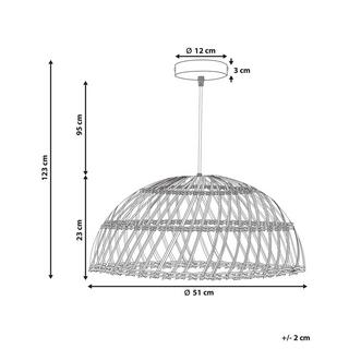 Beliani Hängeleuchte aus Rattan Boho RAVINE  