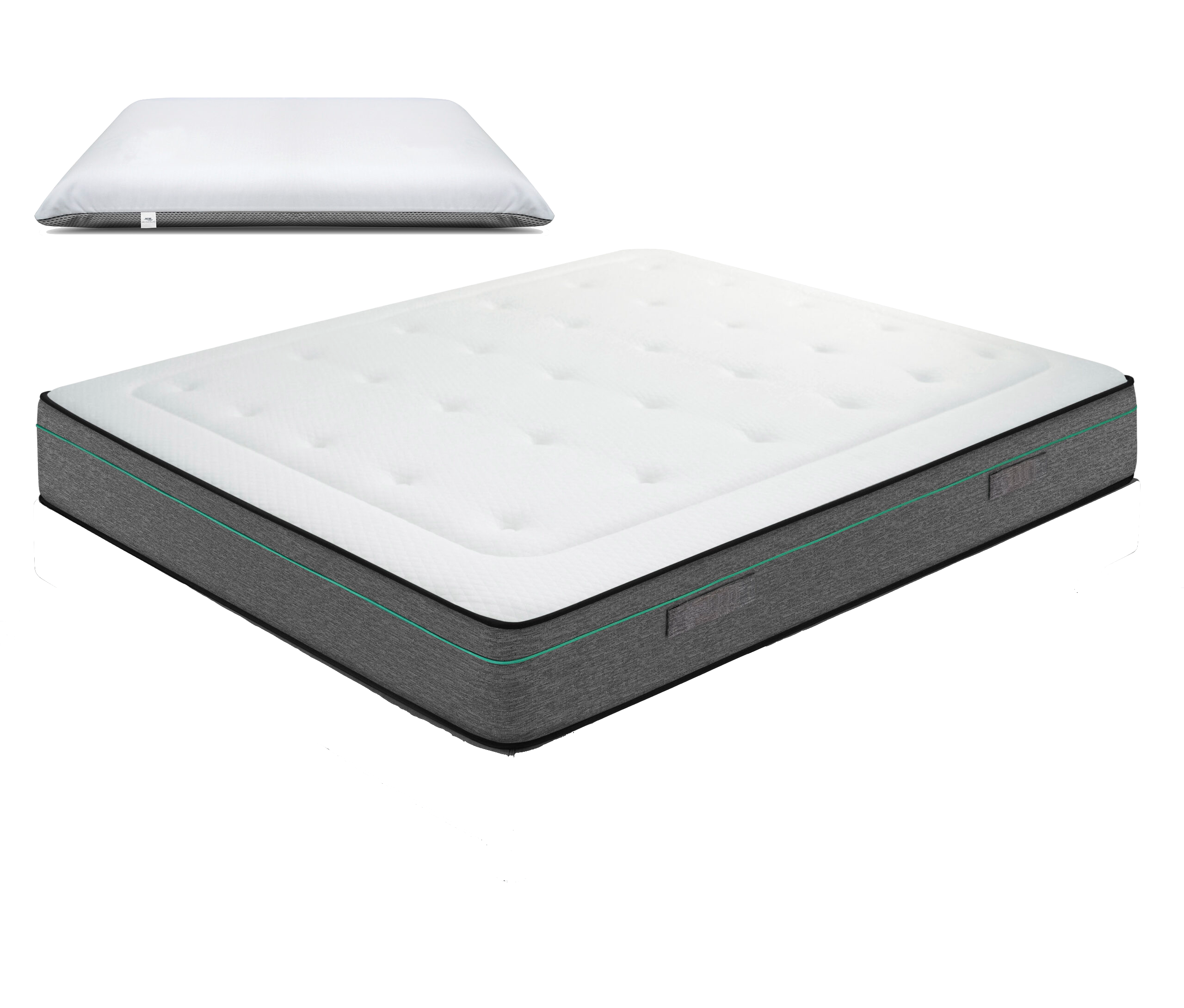 AB Matelas Materasso da sogno | 90x190 cm con 1 cuscino viscoelastico 60x60 cm | Memoria di forma 50 kg/m³ | 23 cm  