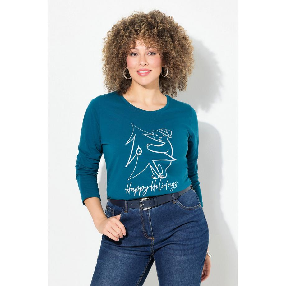 Ulla Popken Natalizio Classic Girocollo Maniche Lunghe Maglia  