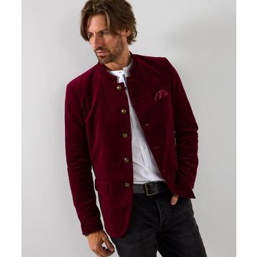 Veloursjacke mit Nehru-Kragen