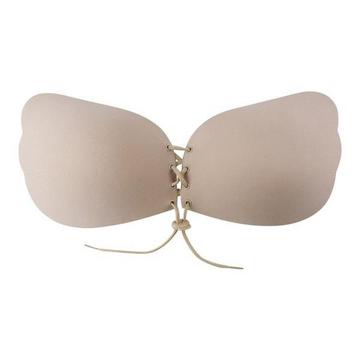 Selbstklebender Push-up-BH, unsichtbare Stütze – Beige, Körbchengröße D