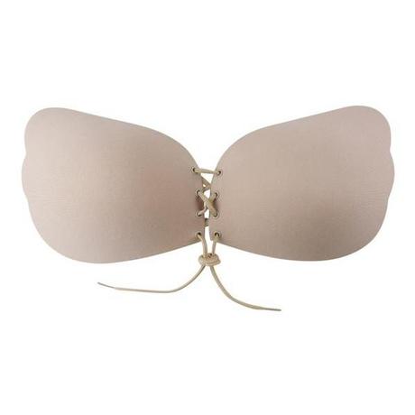 B2X  Selbstklebender Push-up-BH, unsichtbare Stütze – Beige, Körbchengröße D 