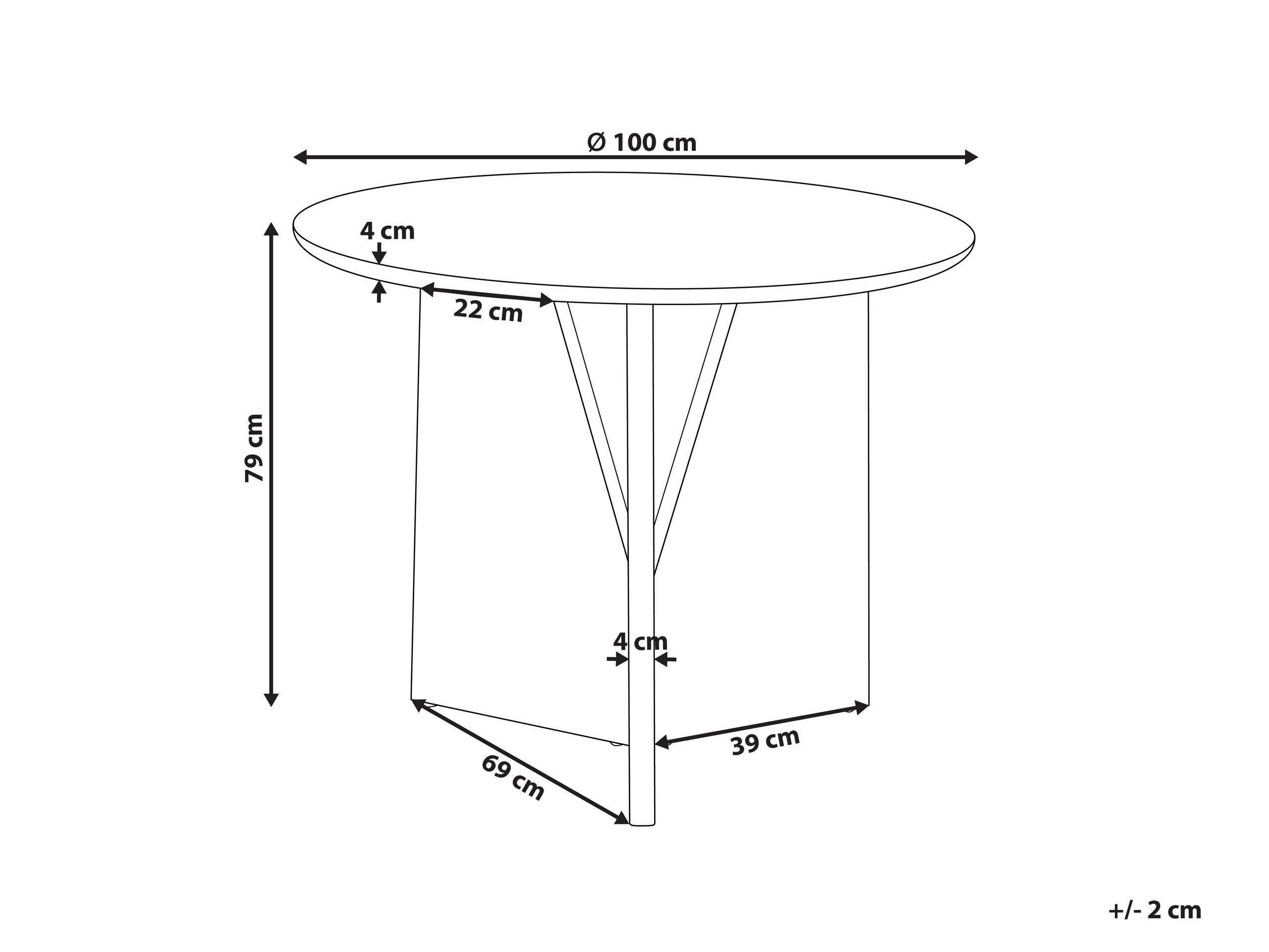 Beliani Table de repas en Acacia Moderne ARRAN  