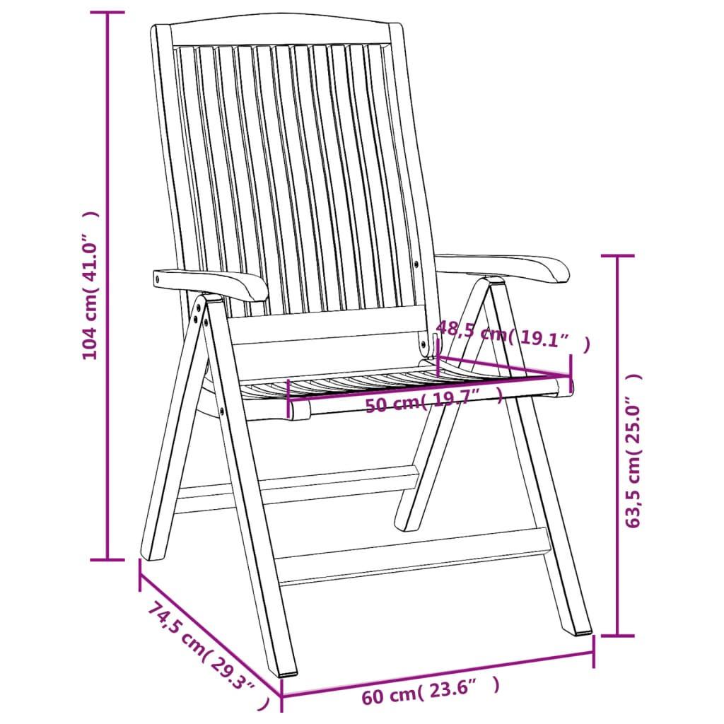 VidaXL Verstellbarer gartenstuhl teak  