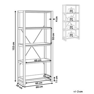 Beliani Libreria a 4 ripiani en Pannello di fibre (LDF) Moderno JENKS  