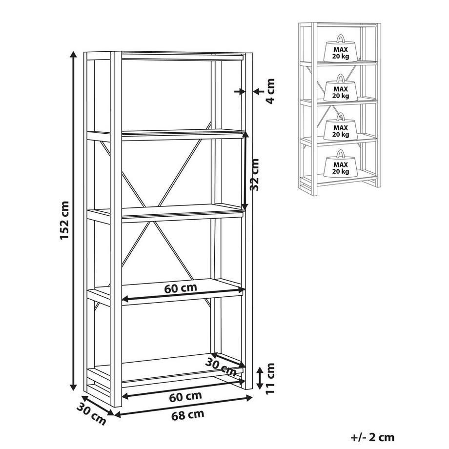 Beliani Mobile con 4 ripiani en Pannello di fibre (LDF) Moderno JENKS  