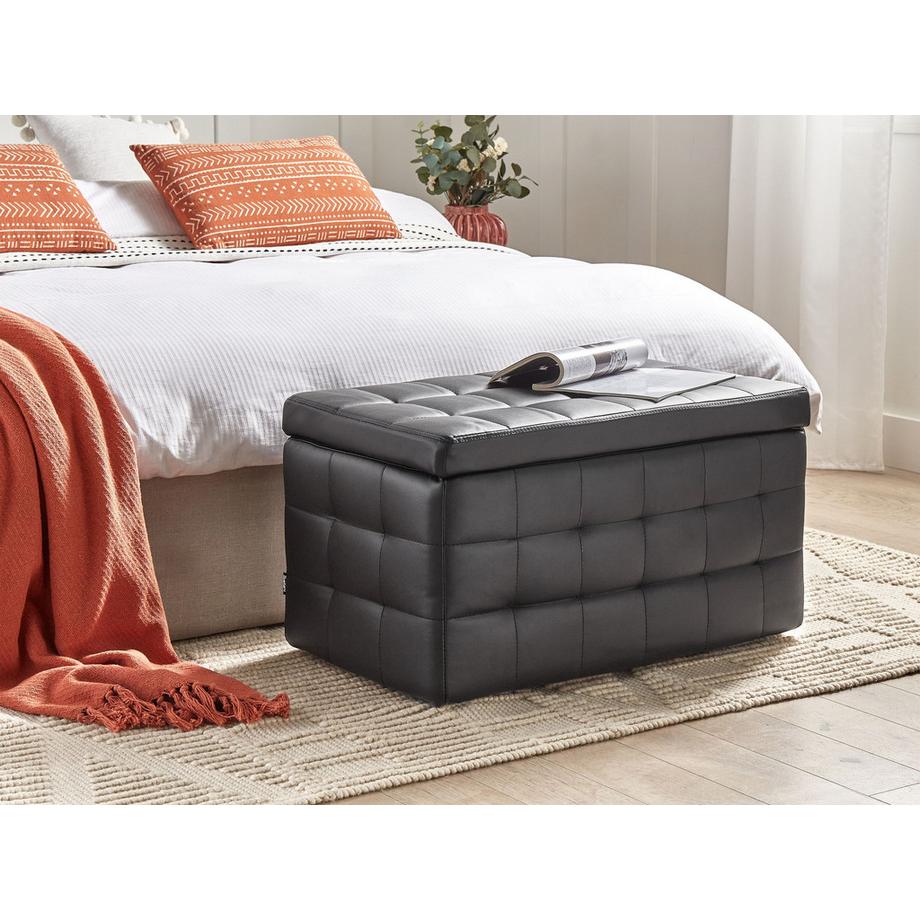 Beliani Pouf de rangement en Cuir PU Glamour MICHIGAN  