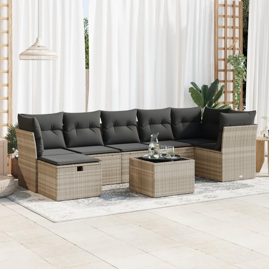 VidaXL set di divani da giardino Polirattan  