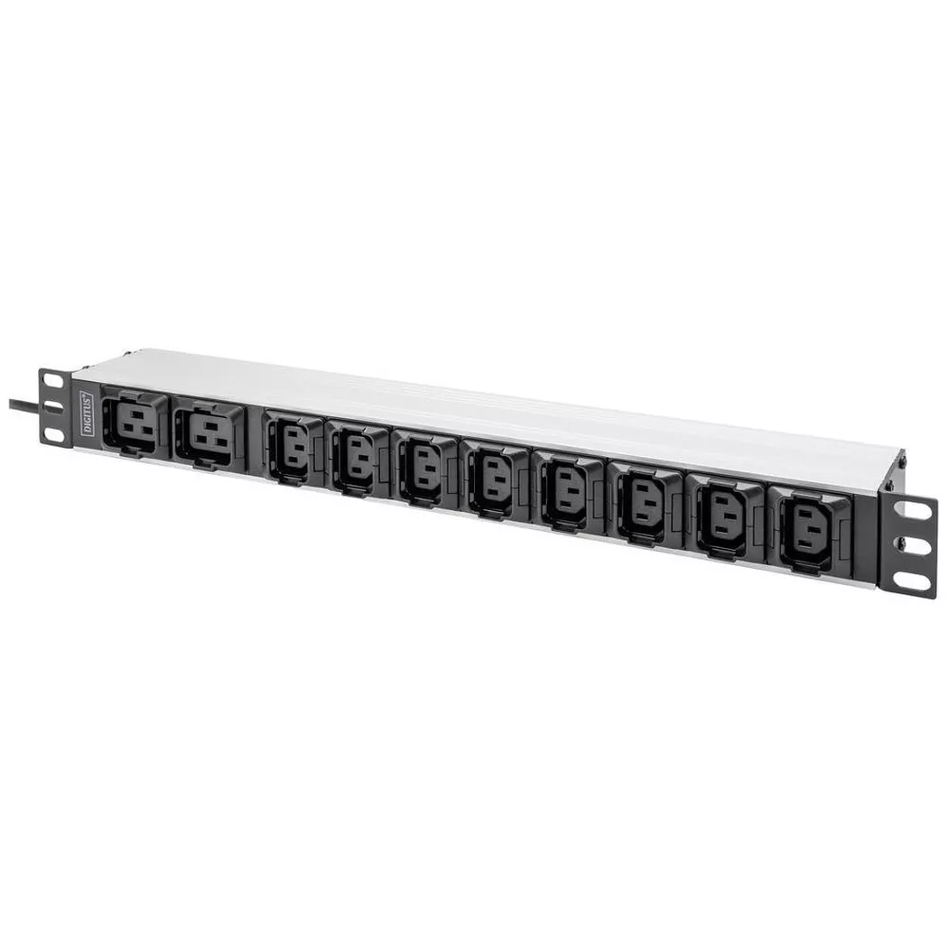 Digitus Socket strip with aluminum profile. 10-way. 2 m supply cable.