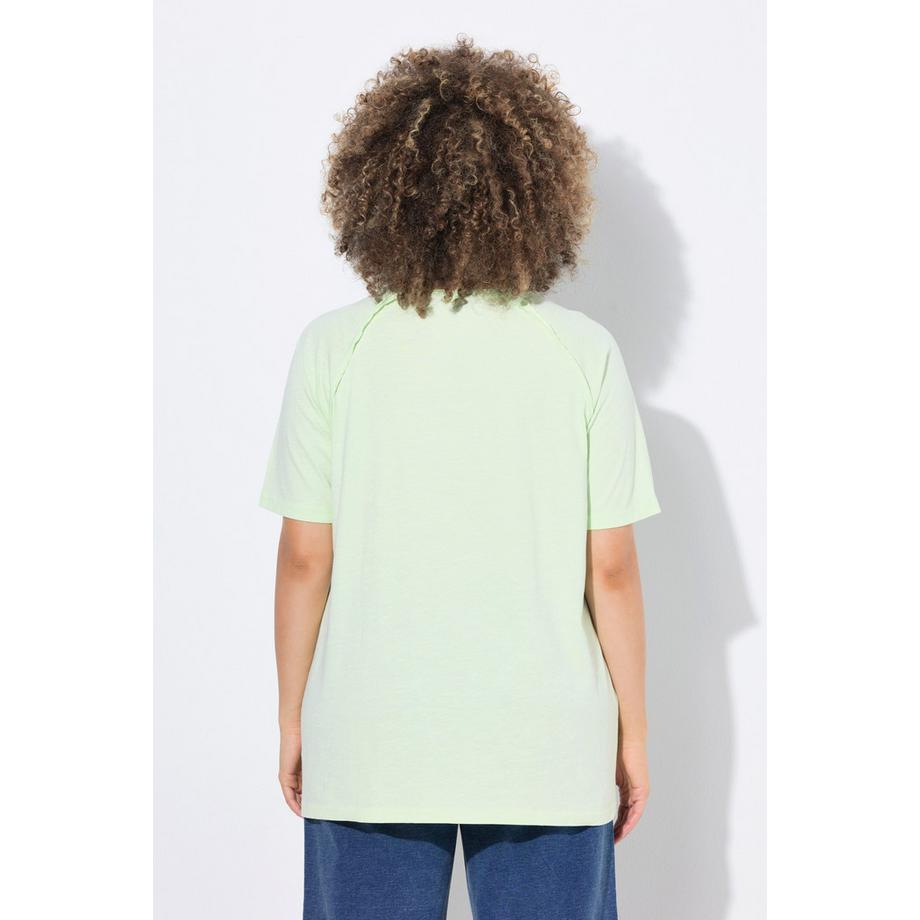 Ulla Popken Santa Monica Taglio Svasato Scollatura a V Mezze Maniche T-Shirt  