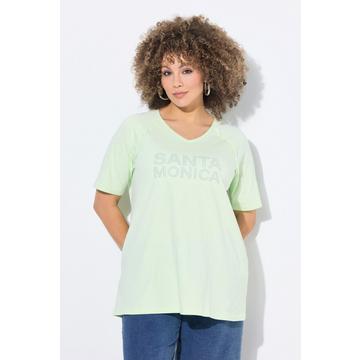 T-shirt dal taglio svasato con Santa Monica, scollo a V e mezze maniche