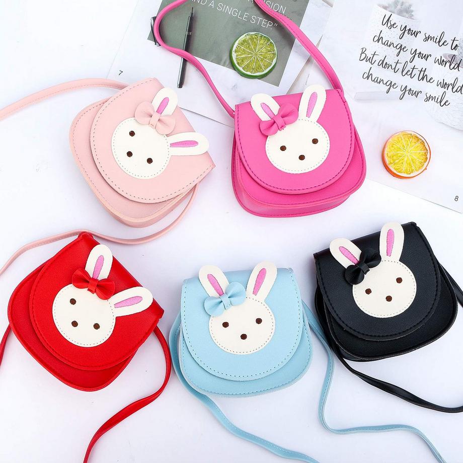 Only-bags.store  Kinder Umhängetasche, niedliche Hase Crossbody Tasche, PU-Leder 
