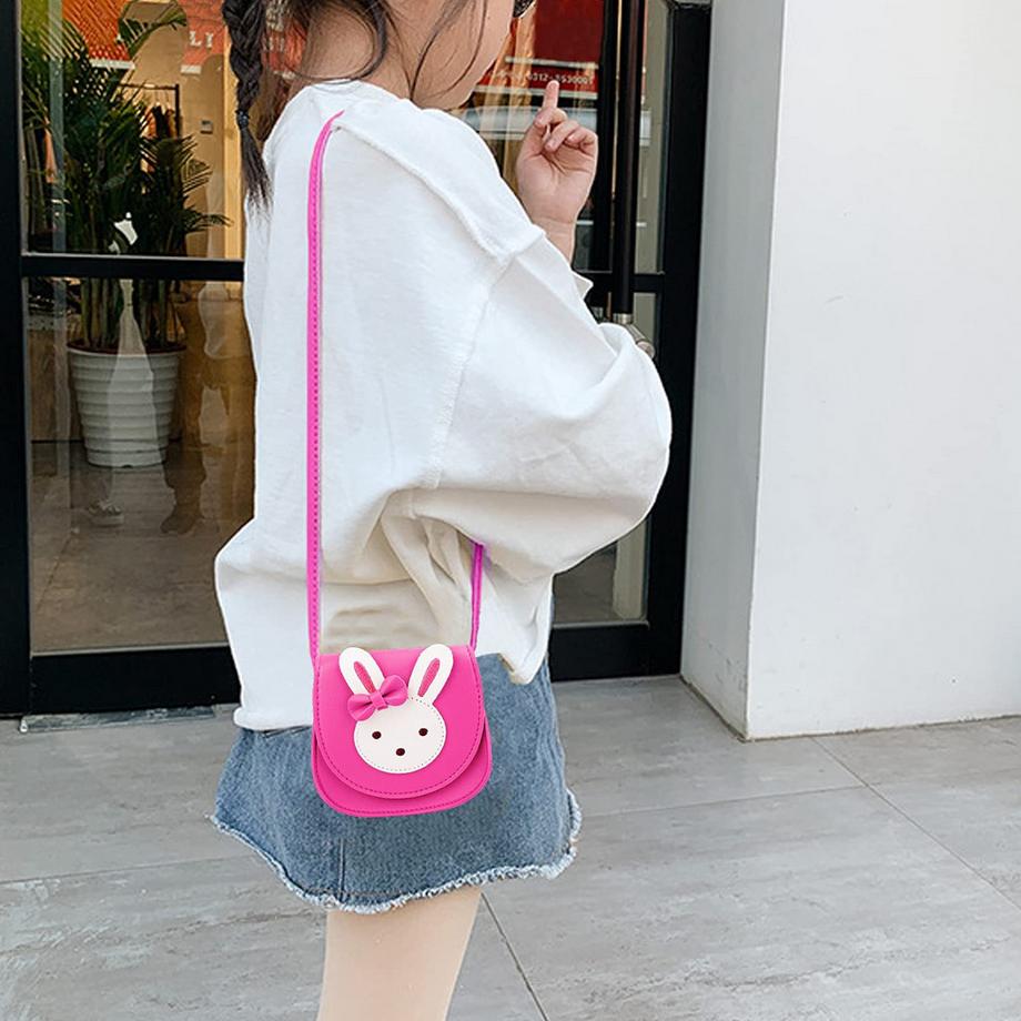 Only-bags.store  Kinder Umhängetasche, niedliche Hase Crossbody Tasche, PU-Leder 