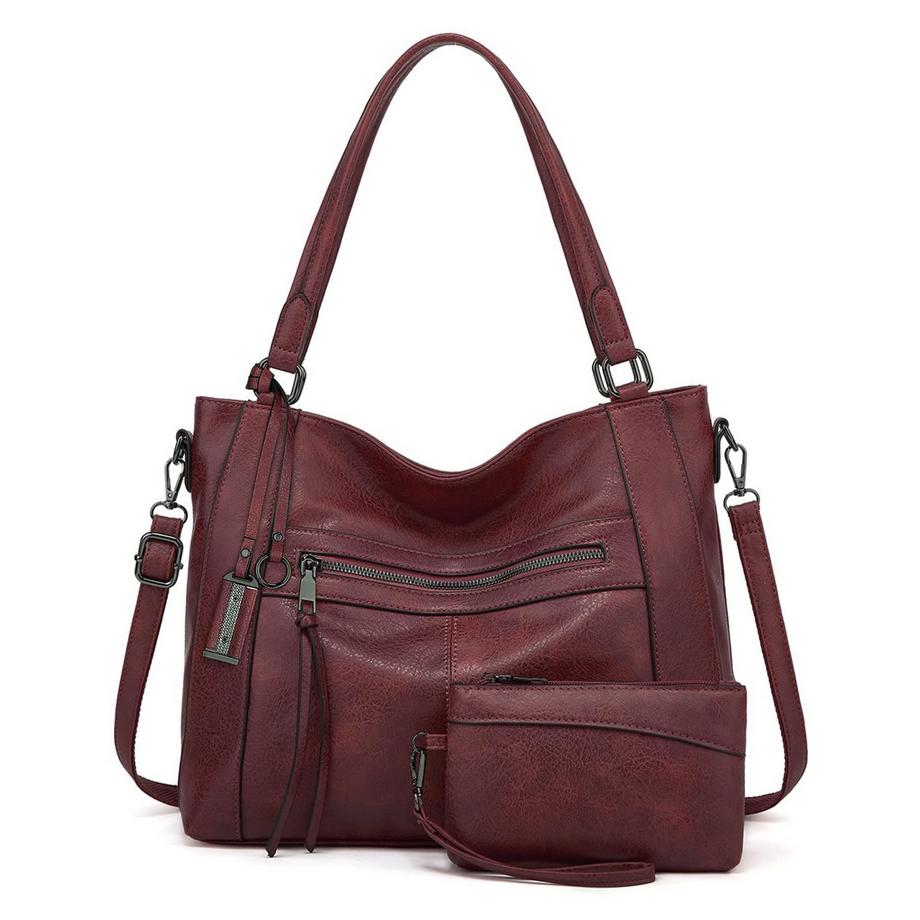 Sacs à Main 2 Pièces, Sac à Bandoulière, Grand Sac Shopping avec Sac à Main