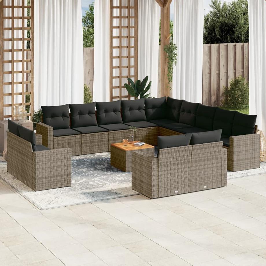 VidaXL Ensemble de canapés de jardin rotin synthétique  