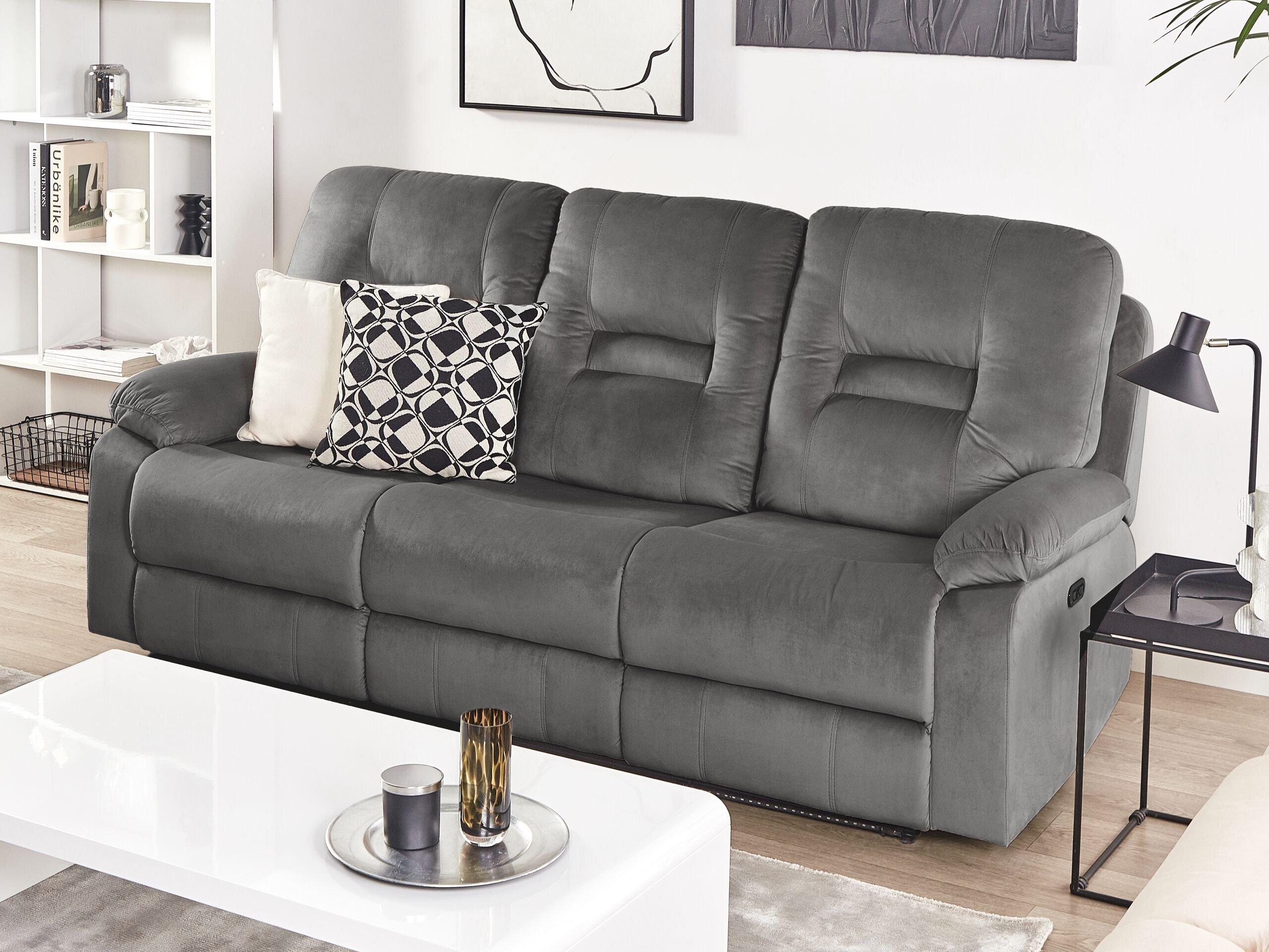 Beliani 3 Sitzer Sofa aus Samtstoff Modern BERGEN  