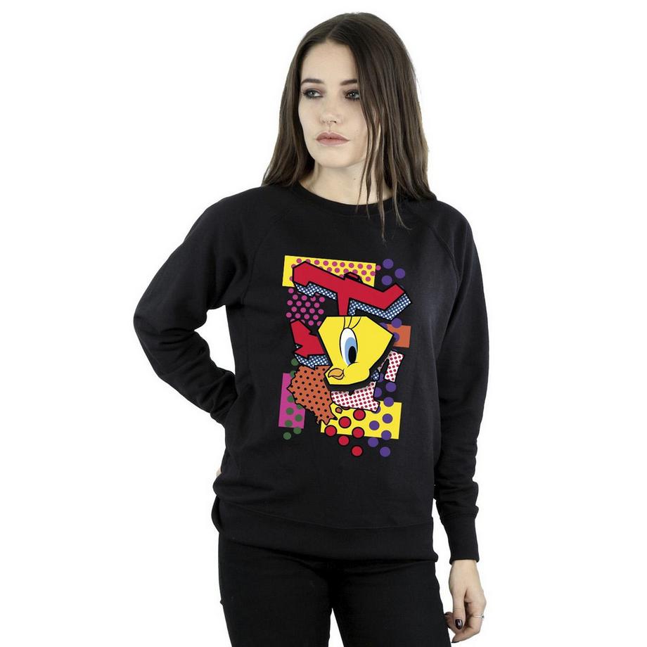 LOONEY TUNES Tweety Pop Art Imprimé Graphique Sweatshirt  