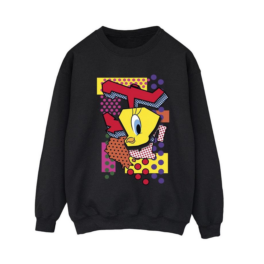 LOONEY TUNES Tweety Pop Art Imprimé Graphique Sweatshirt  
