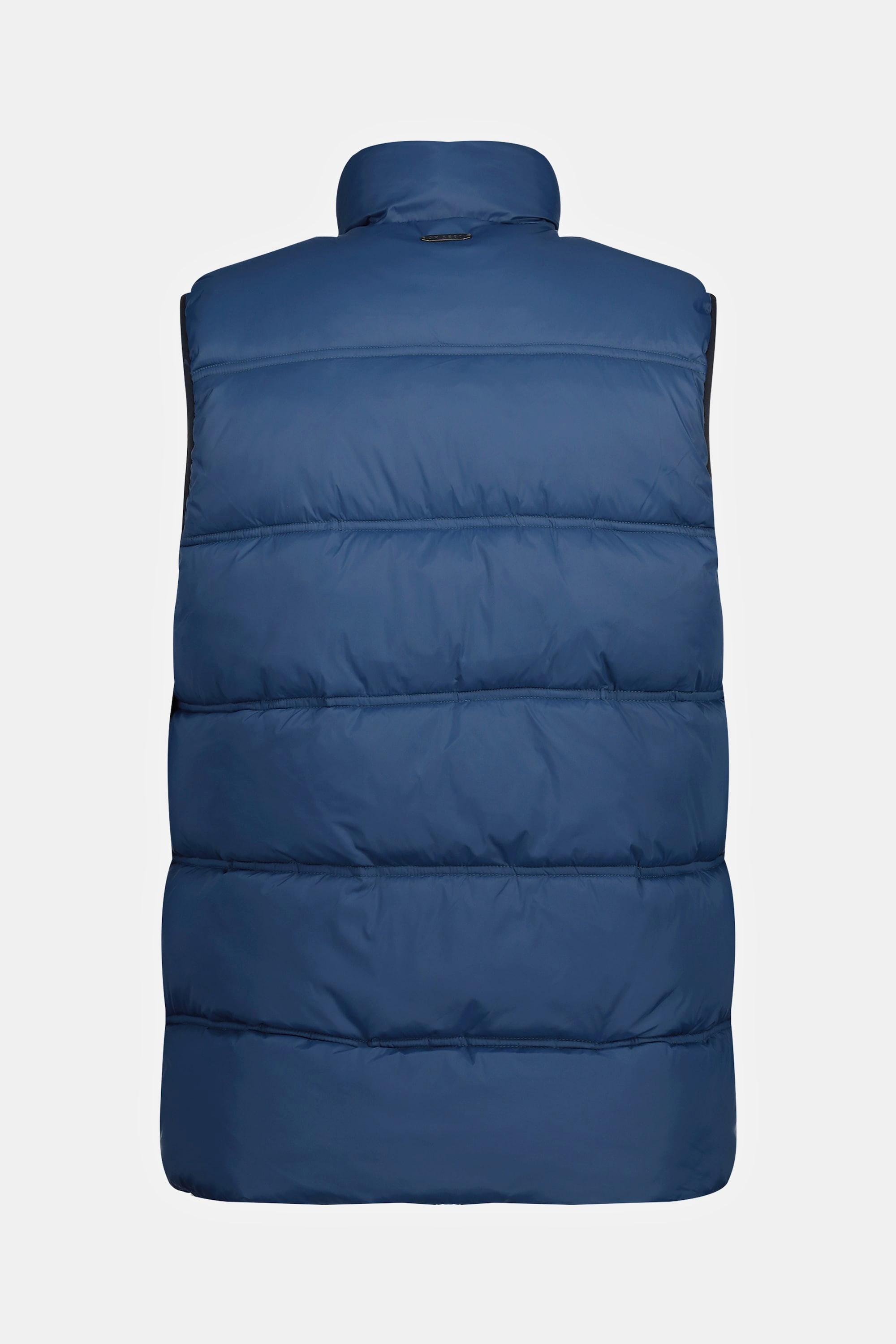 JP1880  Gilet matelassé à col montant, ventre confort, collection Outdoor bleu jean 