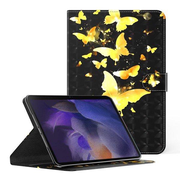 Cover-Discount  Galaxy Tab A8 10.5 - Étui effet paillettes fleure papillon 