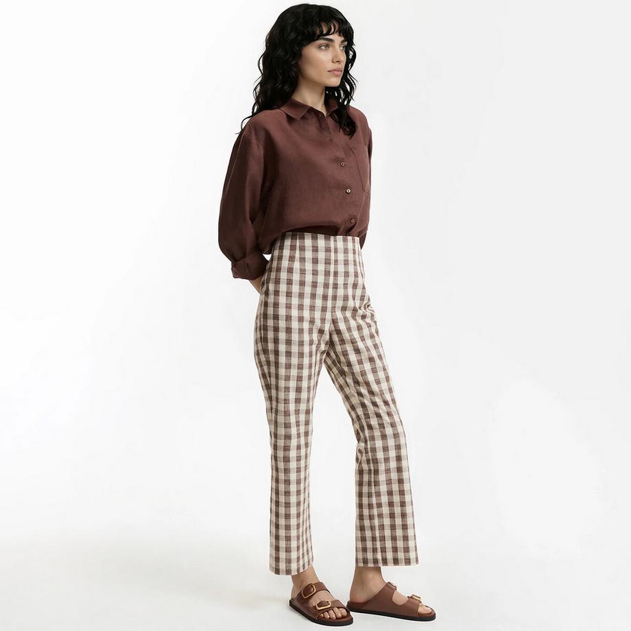 La Redoute Collections Pantaloni Bootcut Lunghezza 7/8 Stampa Vichy  