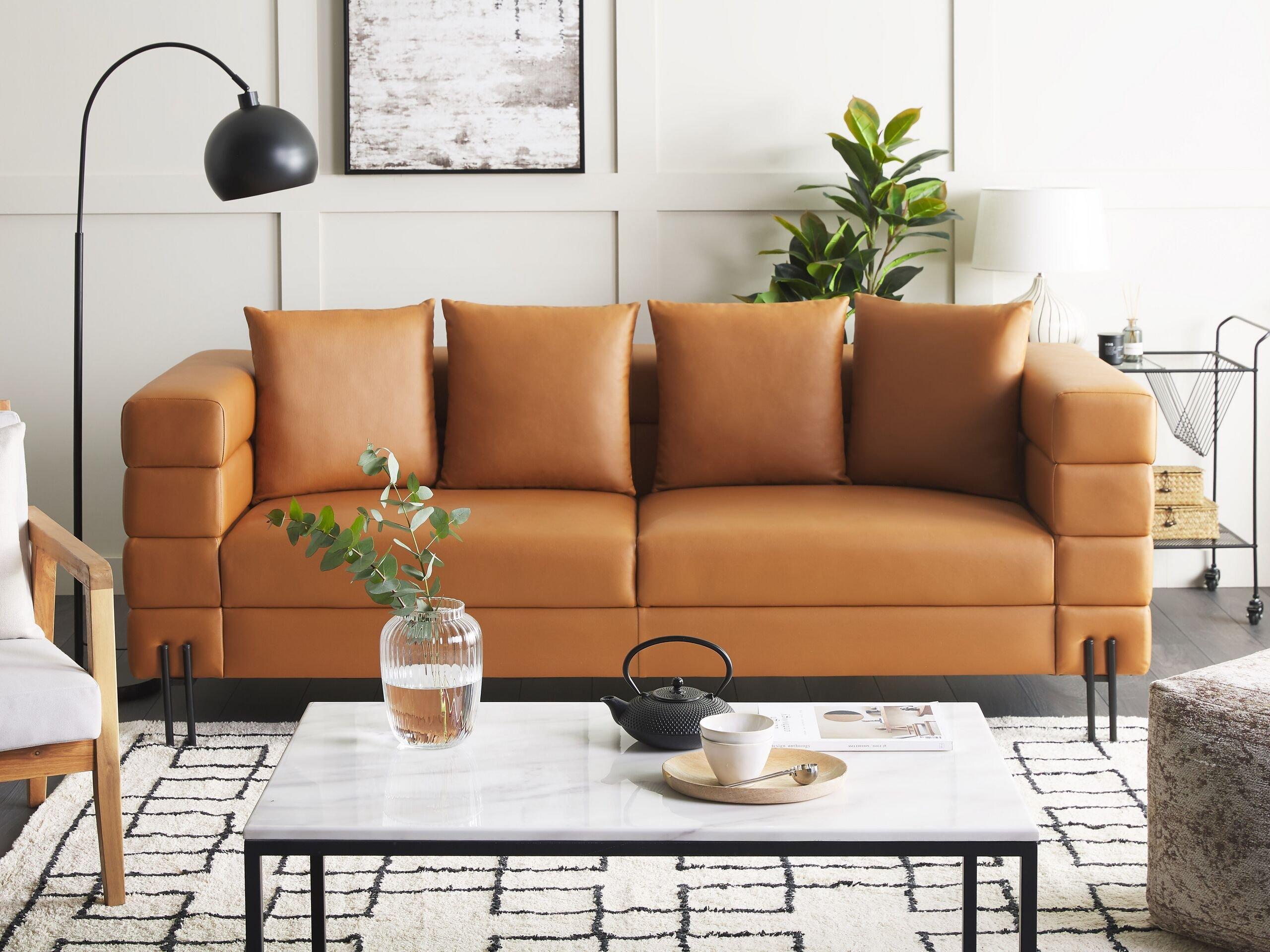 Beliani 3 Sitzer Sofa aus Kunstleder Modern GRANNA  