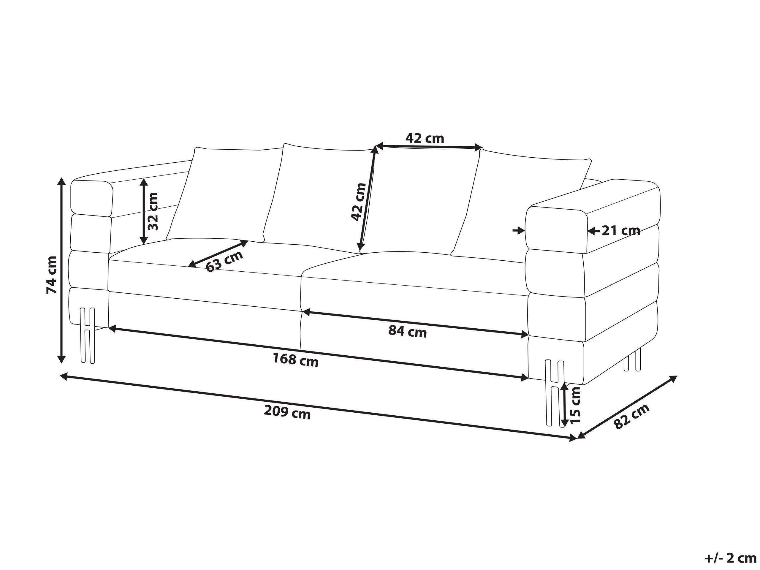 Beliani 3 Sitzer Sofa aus Kunstleder Modern GRANNA  