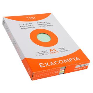 Exacompta Étui de 100 fiches - bristol quadrillé 5x5 non perforé 148x210mm - x 10  