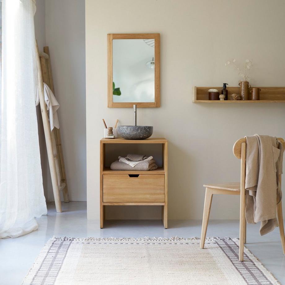 Tikamoon Meuble sous vasque en teck massif 60 cm Kwarto  