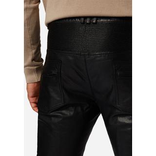 RICANO  Pantaloni in pelle da uomo Franklin, in stile classico a cinque tasche con applicazioni da motociclista. 