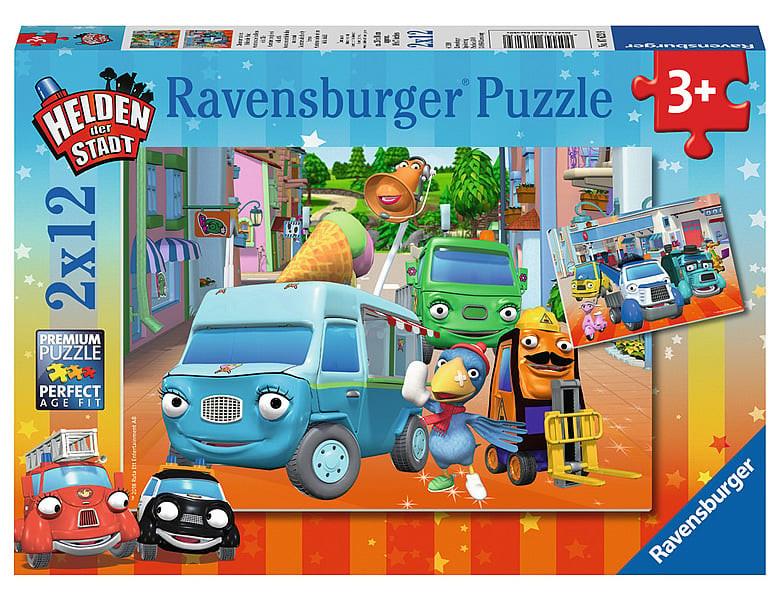 Ravensburger  Puzzle Abenteuer mit den Helden der Stadt (2x12) 