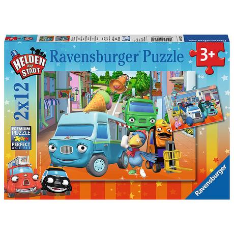 Ravensburger  Puzzle Abenteuer mit den Helden der Stadt (2x12) 