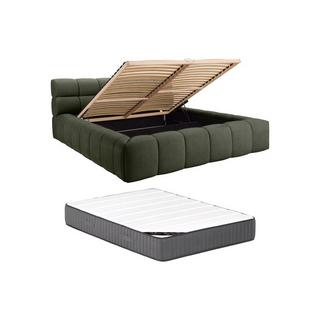 PASCAL MORABITO Lit coffre 180 x 200 cm - Tissu - Vert + Matelas - FORVIK de Pascal Morabito  