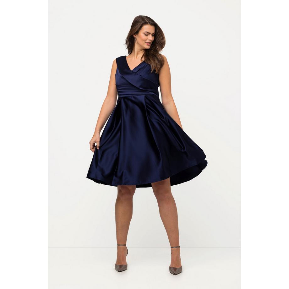 Ulla Popken Drapiertes A-Linien Ärmelloses Abendkleid  