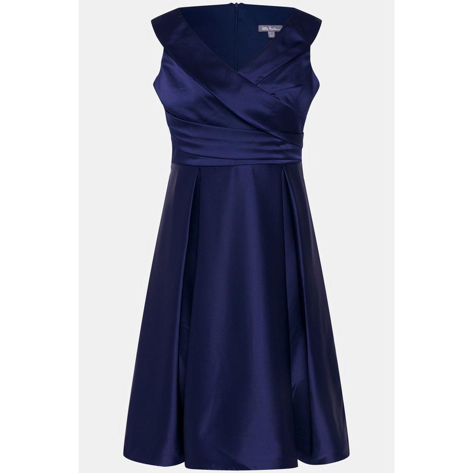 Ulla Popken Drapiertes A-Linien Ärmelloses Abendkleid  