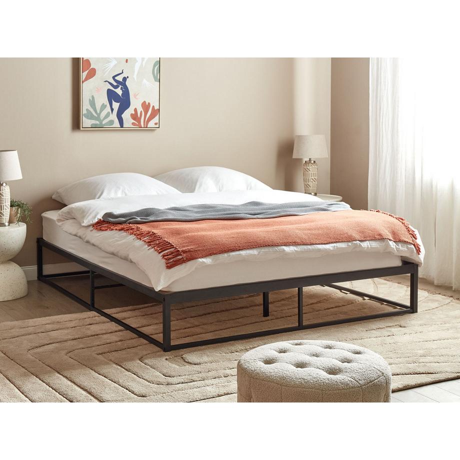 Beliani Lit avec sommier en Métal  VIRY  