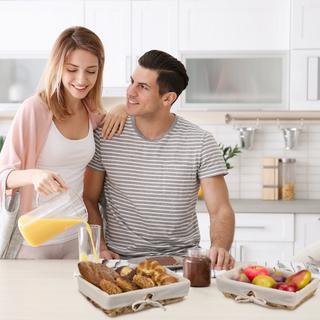 B2X set di 3 cestini per il pane con inserto in tessuto  