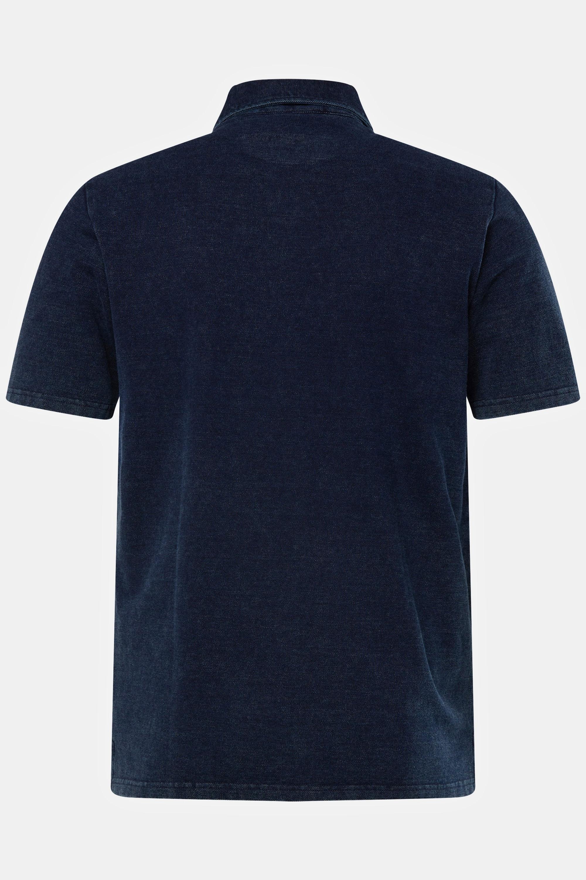 JP1880  Maglia polo di piqué con effetto jeans e mezze maniche dark blue denim 