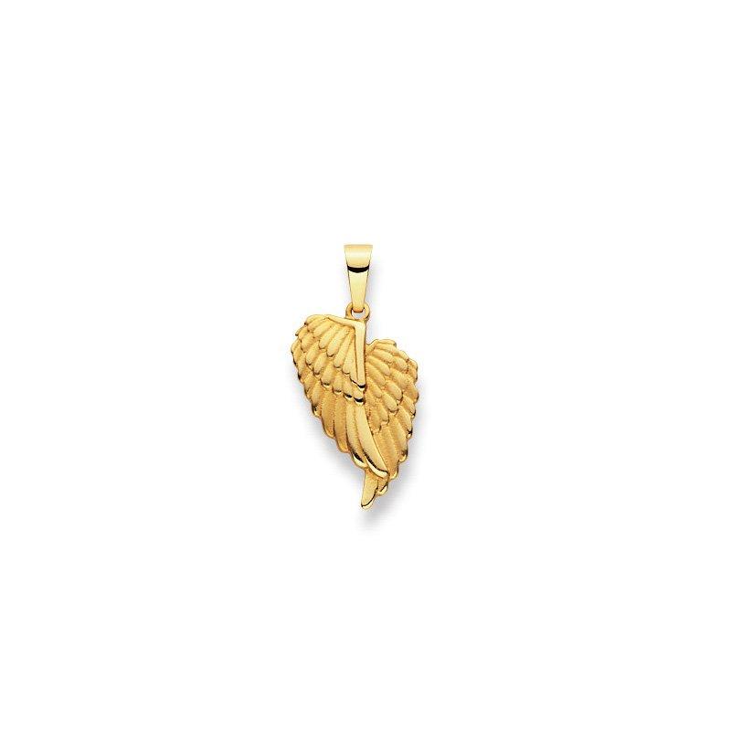 MUAU Schmuck  Pendentif ailes or jaune 750, 25x12mm 