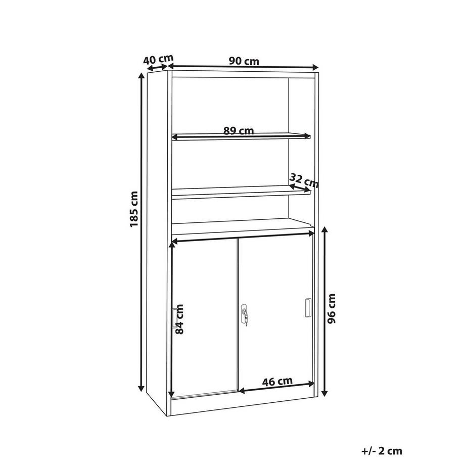 Beliani Armadietto da ufficio en Acciaio Industriale MUSCOVITE  