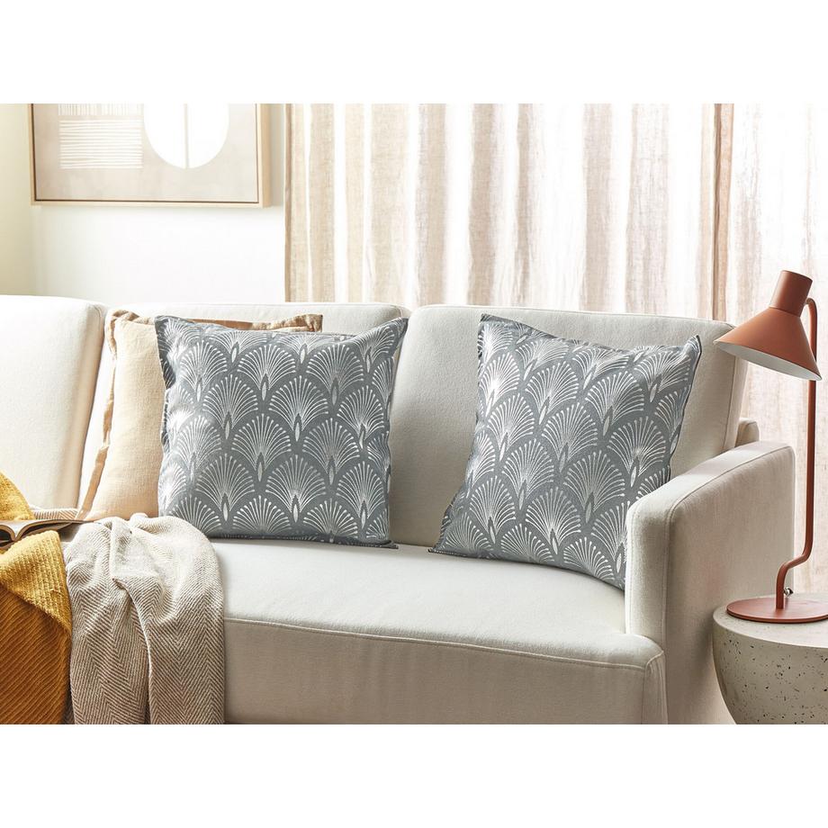 Beliani Dekokissen 2er Set aus Baumwolle Modern HOYA  