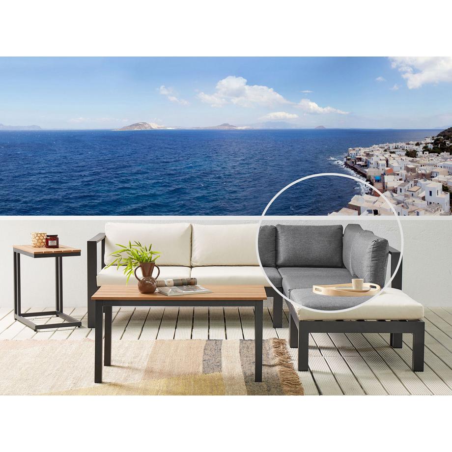 Beliani Set lounge pour jardin en Aluminium Moderne MESSINA  