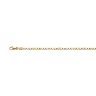 MUAU Schmuck  Collier 8er-Kette Bicolor Gelb-/Weissgold 750, 3.2mm, 50cm 