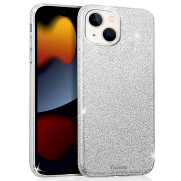 iPhone 14 Plus - Fonex cover Glitter argento