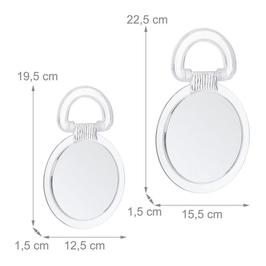 B2X set di 2 specchi con maniglia pieghevole  