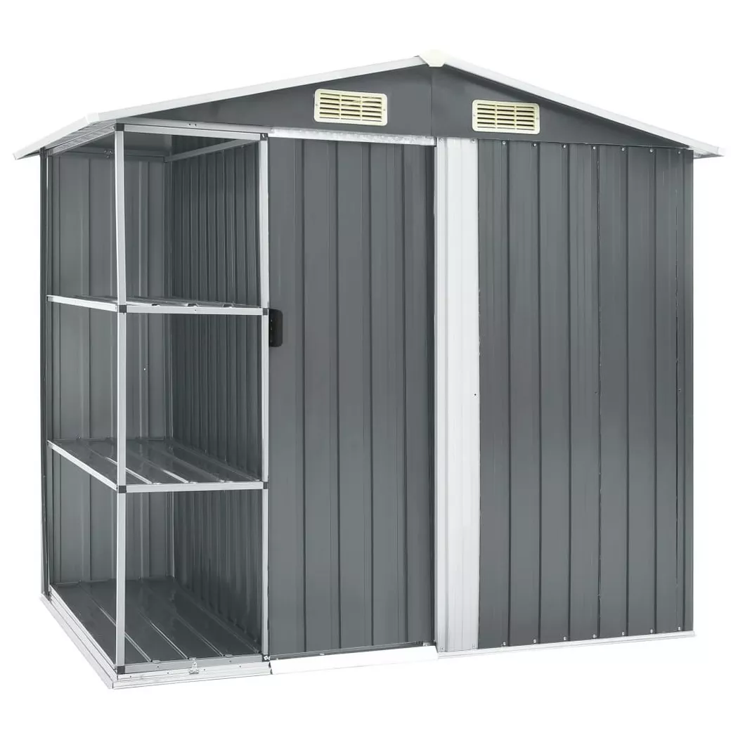 VidaXL - Gartenlaube eisen, One Size, Grau